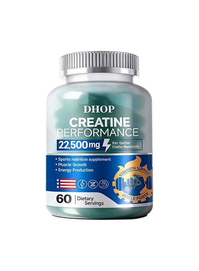 DHOP Creatine Performance Gummies - 60 Gummies/Jar, 22500mg High Potency per Serving, Muscle Building Strength Support, Vegan Friendly Gluten-Free Non-GMO - Image 1